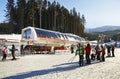 Ski lift in Low Tatras in Jasna. Slovakia