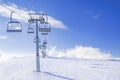 Ski lift and mountain landscape in winter, generic ski resort Royalty Free Stock Photo