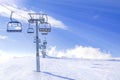 Ski lift and mountain landscape in winter, generic ski resort Royalty Free Stock Photo