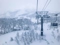 Ski-lift in Niseko Ski Resort, Hokkaido.