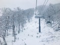 Ski-lift in Niseko Ski Resort, Hokkaido.