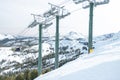 Ski lift operation Kirkwood resort, California, USA January 4, 2020 Royalty Free Stock Photo