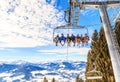 Ski lift. Ski resort Hopfgarten, Tyrol Royalty Free Stock Photo