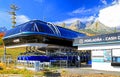 SKi lift in resort Tatranska Lomnica in High Tatras mountains, Slovakia Royalty Free Stock Photo