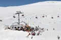 Ski lift Romanian Mountain winter party Royalty Free Stock Photo