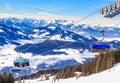 Ski lift. Ski resort Hopfgarten, Tyrol Royalty Free Stock Photo