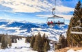Ski lift. Ski resort Hopfgarten, Tyrol Royalty Free Stock Photo