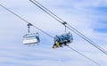 Ski lift. Ski resort Val Thorens Royalty Free Stock Photo