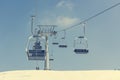 Ski lift at skiing resort. Royalty Free Stock Photo