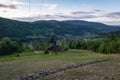 Ski lift in Szczyrk town in Poland Royalty Free Stock Photo