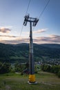 Ski lift in Szczyrk town in Poland Royalty Free Stock Photo