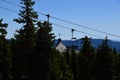 Ski Lift and Timberline Lodge at Mount Hood  Volcano in the Cascade Range  Oregon Royalty Free Stock Photo
