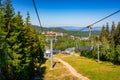 Ski lift to Mount Kopa in the Karkonosze Mountains, Poland Royalty Free Stock Photo
