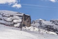 Ski lift at the top of the Dolomites Alps Mountains Royalty Free Stock Photo