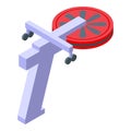 Ski lift tower wheel icon isometric vector. Winter cable