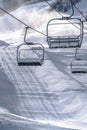 Ski lifts against snow on a sunny day in Park City Royalty Free Stock Photo