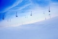 Ski lifts in high mountains Royalty Free Stock Photo