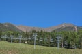 Ski Lifts on the ski slopes of Arizona Snowbowl on Mount Humphreys near Flagstaff, Arizona USA Royalty Free Stock Photo