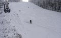 Ski man on slope Skier in high mountains Royalty Free Stock Photo