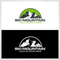 Ski Mountain Logo Template. Vector Illustrator Eps.10