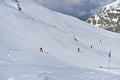 Ski mountaineer during competition in Carpathian Mountains