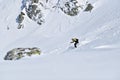 Ski mountaineer during competition in Carpathian Mountains Royalty Free Stock Photo