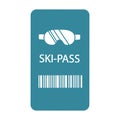 Ski-pass. ski lift ticket. flat vector illustration