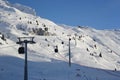 Ski Piste with Cable Car Lifts at Zurs and Lech am Arlberg