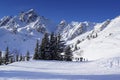 Ski Piste in French Alps Royalty Free Stock Photo
