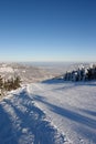 Ski piste on the Skrzyczne mountain Royalty Free Stock Photo