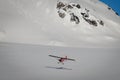 Ski Plane With Ski Tracks, Alaska Royalty Free Stock Photo