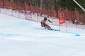 Ski racer competing in Quebec Super Series Giant Slalom race at Mont Ste Marie, Quebec