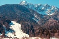 Ski resort in Alps. Triglav national park. Slovenia Royalty Free Stock Photo