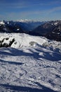 Ski Resort at Arlberg Mountains. Vorarlberg. Austria Royalty Free Stock Photo