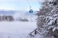 Ski resort Bansko, Bulgaria, gondola ski lift cabin