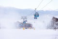 Ski resort Bansko, Bulgaria, gondola ski lift cabins