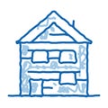 ski resort cabin building doodle icon hand drawn illustration