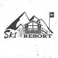 Ski resort concept with ski house. Royalty Free Stock Photo