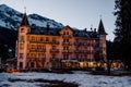 The Ski Resort Cortina D`Ampezzo in the Dolomites in Winter Royalty Free Stock Photo