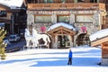 Ski Resort Courchevel 1850 m in wintertime. Le Denali hotel