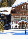 Ski Resort Courchevel 1850 m in wintertime. Le Denali hotel