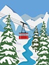 Ski resort funicular Winter outdoor sports activities