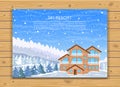 Ski resort, hotel, or winter family house for holidays.