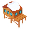 Ski resort house icon, isometric style Royalty Free Stock Photo