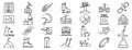 Ski resort icons set, outline style Royalty Free Stock Photo