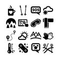 Ski resort icons set