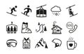 Ski resort icons Royalty Free Stock Photo