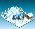 Ski Resort Isometric Composition