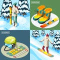 Ski Resort Isometric Design Concept