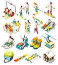 Ski Resort Isometric Icons